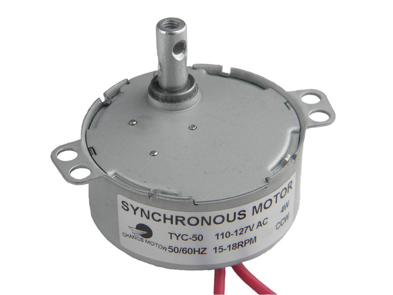 [Australia - AusPower] - CHANCS TYC-50 Small Synchronous Motor 110V AC 15-18RPM Shaft Rotation CCW 4W Gear Motor for Electric Fireplace 15-18RPM CCW 
