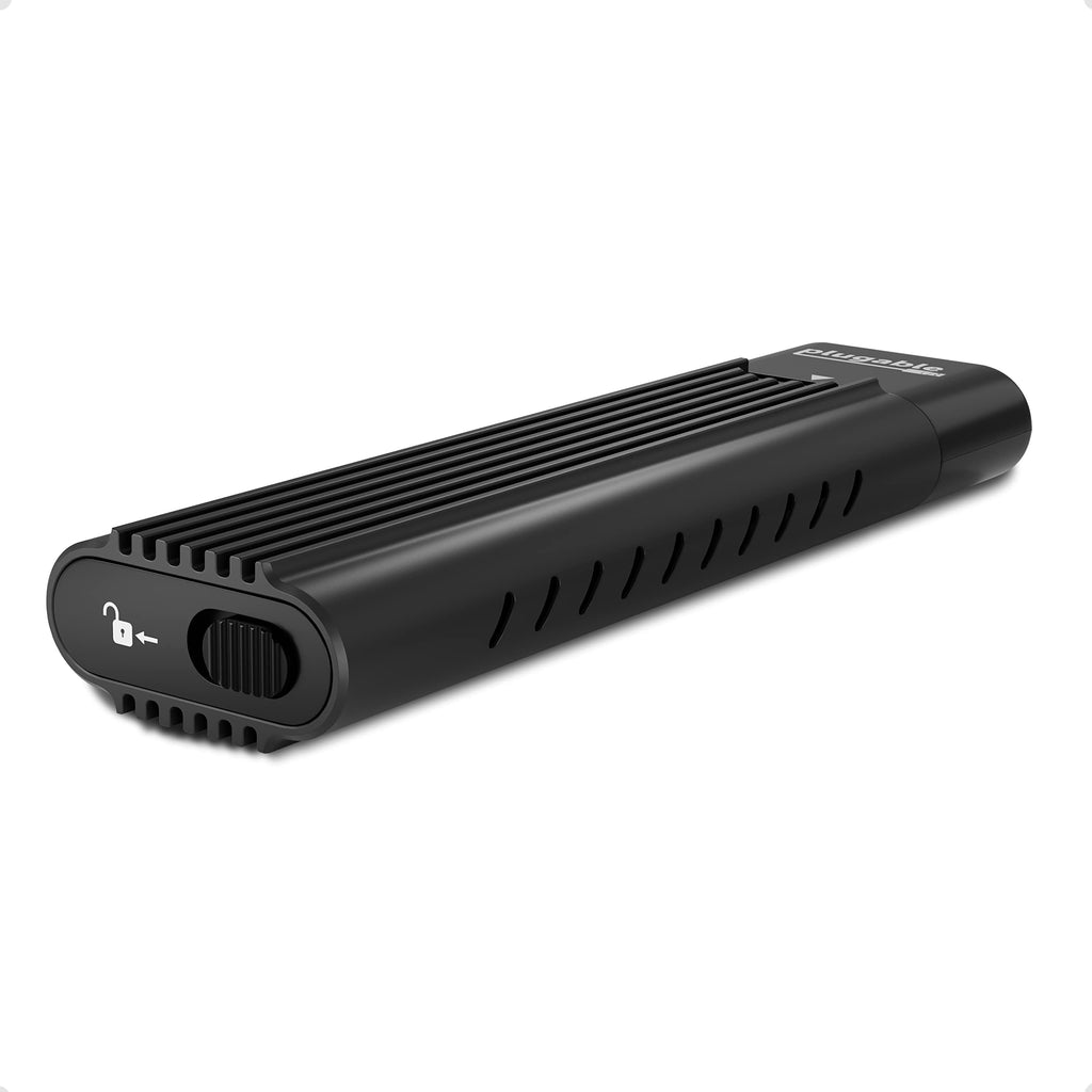 [Australia - AusPower] - Plugable USB C to M.2 NVMe Tool-free Enclosure USB C and Thunderbolt 3 Compatible up to USB 3.1 Gen 2 Speeds (10Gbps). Adapter Includes USB-C and USB 3.0 Cables (Supports M.2 NVMe SSDs 2280 2260 2242) 