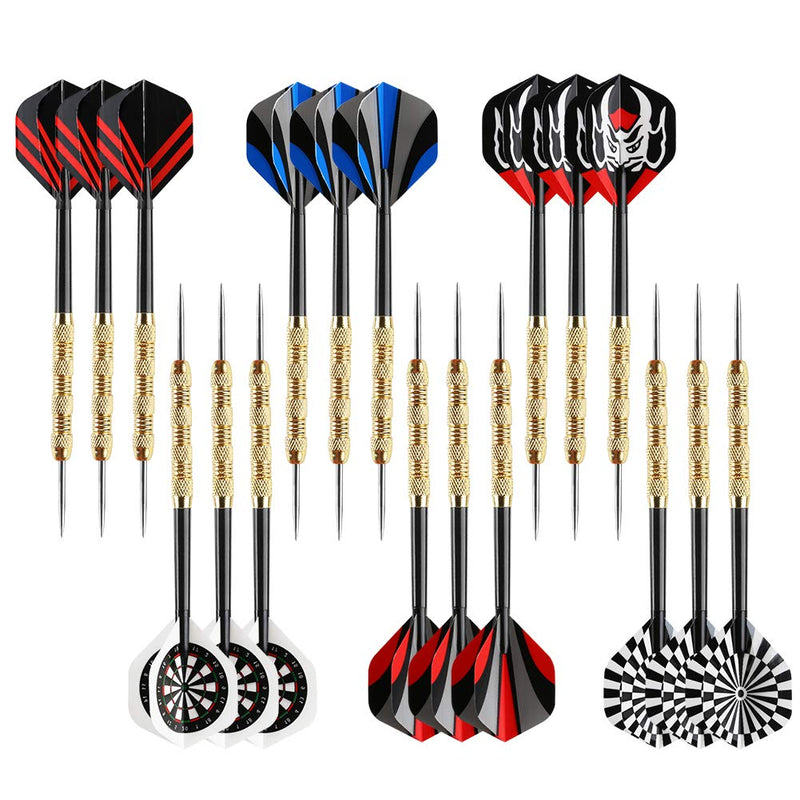 [Australia - AusPower] - Accmor Steel Tip Darts, Professional Metal Darts, Darts Metal Tip Set, Metal Darts for Dartboard,18 pcs 
