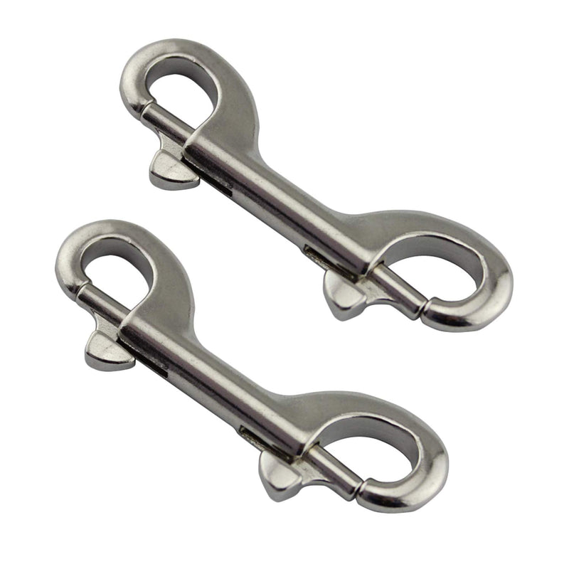 [Australia - AusPower] - 2-Pack 316 Stainless Steel Double Ended Bolt Snap Hook 4'' Double End Bolt Snaps Hooks Scuba Diving Clips Marine Grade for Water Bucket/Dog Leash/Pet Feed Bucket & Hammock/Horse Tack and More 
