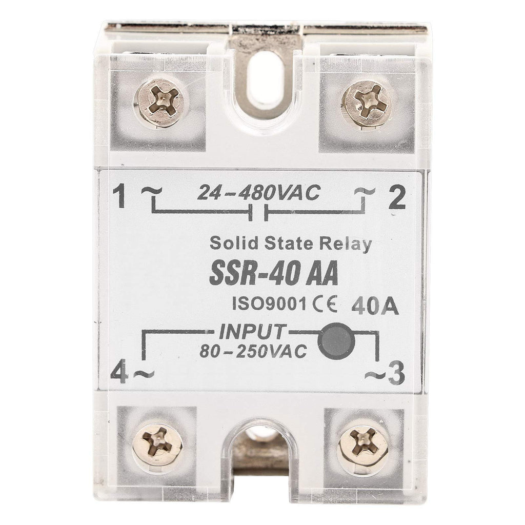 [Australia - AusPower] - Solid State Relay, 40A Solid State Relay Module AC AC Input 90-250V AC Output 24-480V AC 2 Pole Double Throw Relay 