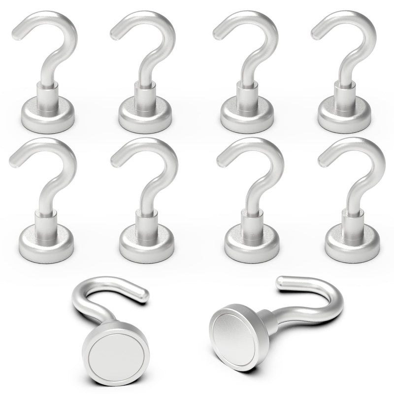 [Australia - AusPower] - MHDMAG Magnetic Hooks Refrigerator, Cruise Ship Accessories, 22LBS Super Magnets with Neodymium Rare Earth for Hanging, Door Holder, Keys, Home, Office, Refrigerators, BBQ, Pack of 10 E16 Pack of 10 
