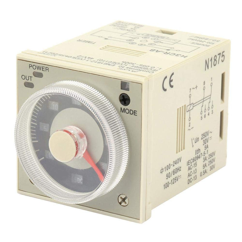 [Australia - AusPower] - Time Relay H3CR-A8 Delay Relay Adjustable 1.2 Seconds to 300 Hours Knob Control Time Relay 8-Pin AC100-240V 