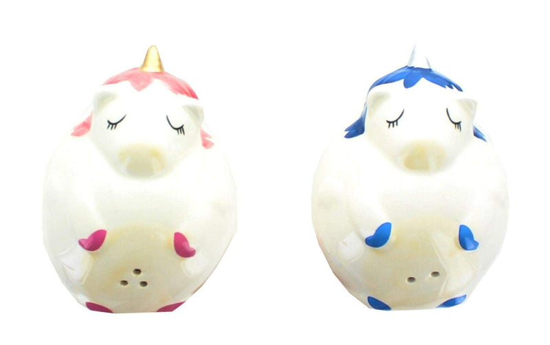 [Australia - AusPower] - Glitter Galaxy Pink & Blue Unicorn Salt & Pepper Shaker Set 