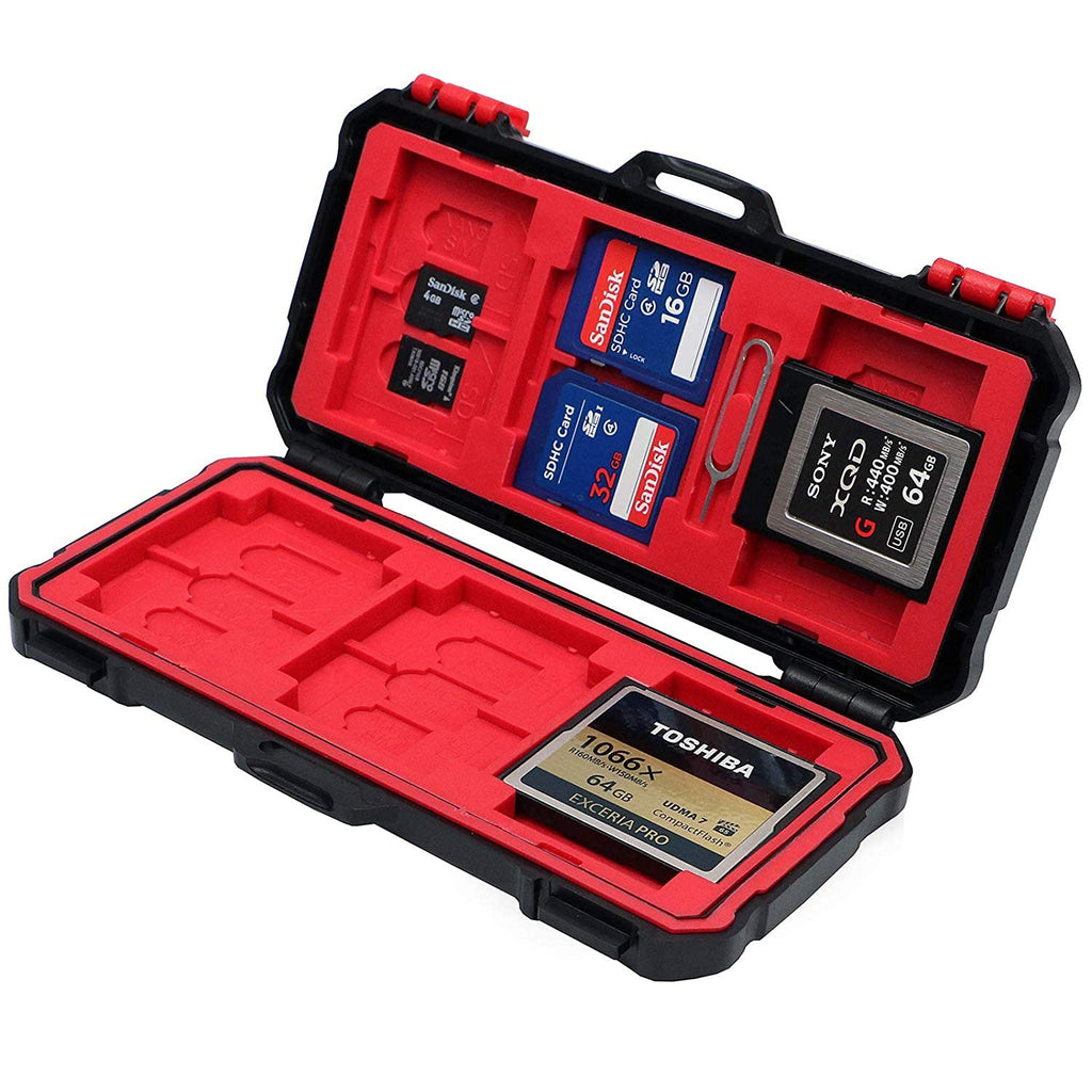 [Australia - AusPower] - Vidpro Rugged Memory Card Case for 3 XQD, 3 CF, 12 SD and 6 microSD Cards 