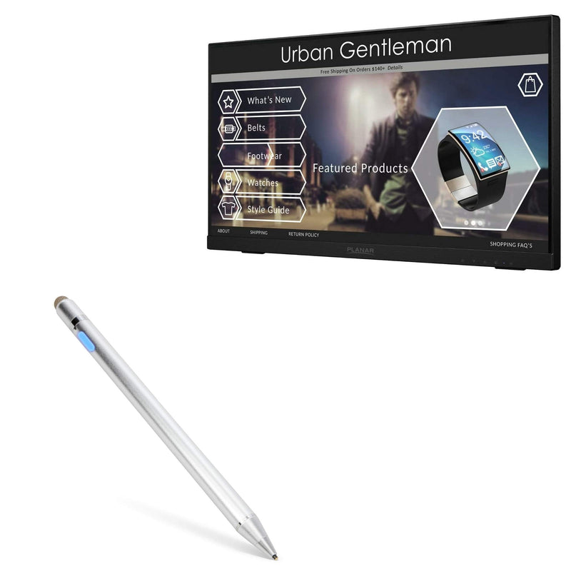 [Australia - AusPower] - BoxWave Stylus Pen for Planar Helium PCT2235 (22") (Stylus Pen by BoxWave) - AccuPoint Active Stylus, Electronic Stylus with Ultra Fine Tip for Planar Helium PCT2235 (22") - Metallic Silver General Active Stylus 