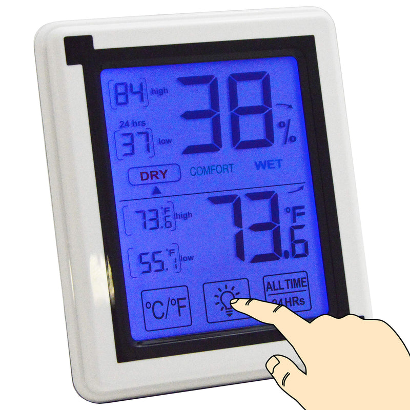 [Australia - AusPower] - Digital Indoor Thermometer and Humidity Meter - Battery Operated, Tabletop/Magnet-Mountable Design, Fahrenheit/Celcius Selectable by EX ELECTRONIX EXPRESS 