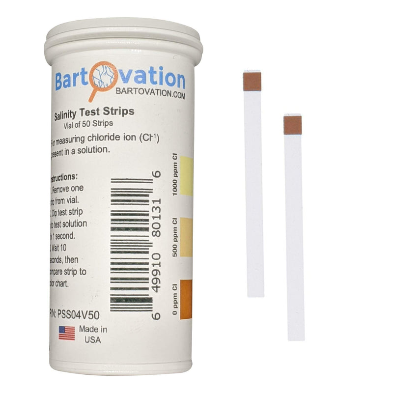 [Australia - AusPower] - Salinity Test Strips, 0-1000 ppm [Vial of 50 Strips] for Chloride Based Salt Solutions 