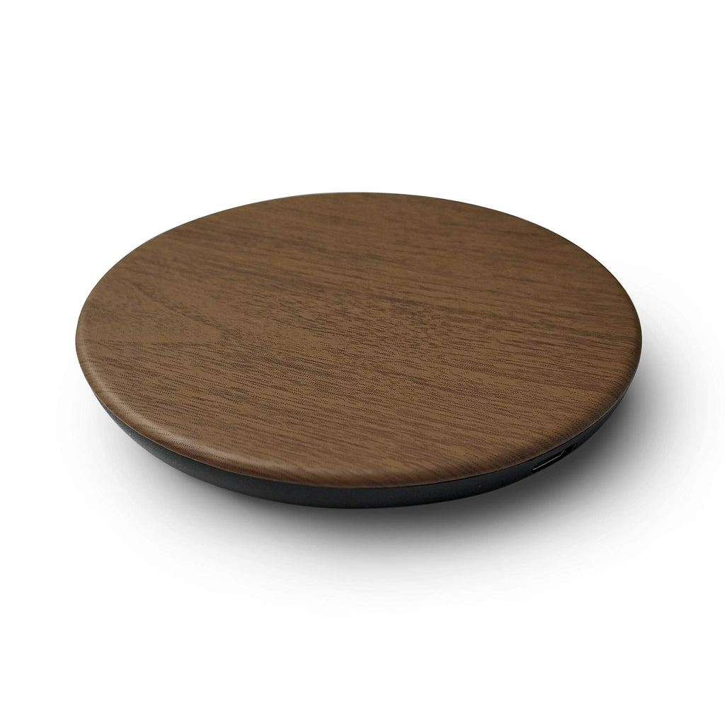 [Australia - AusPower] - Wireless Charger Rubberized Wood Charging Pad- Qi Certified, 15W Fast Charging Station by Reveal Shop- Compatible w/iPhone 13/12/11/11Pro/XS Max/XR/XS/X/8/8Plus, Galaxy S6 to S10, S20 Cable Included 