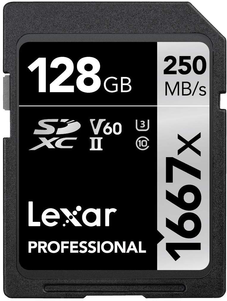[Australia - AusPower] - Lexar Professional 1667x 128GB SDXC UHS-II Card, Up To 250MB/s Read, for Professional Photographer, Videographer, Enthusiast (LSD128CBNA1667) Single 