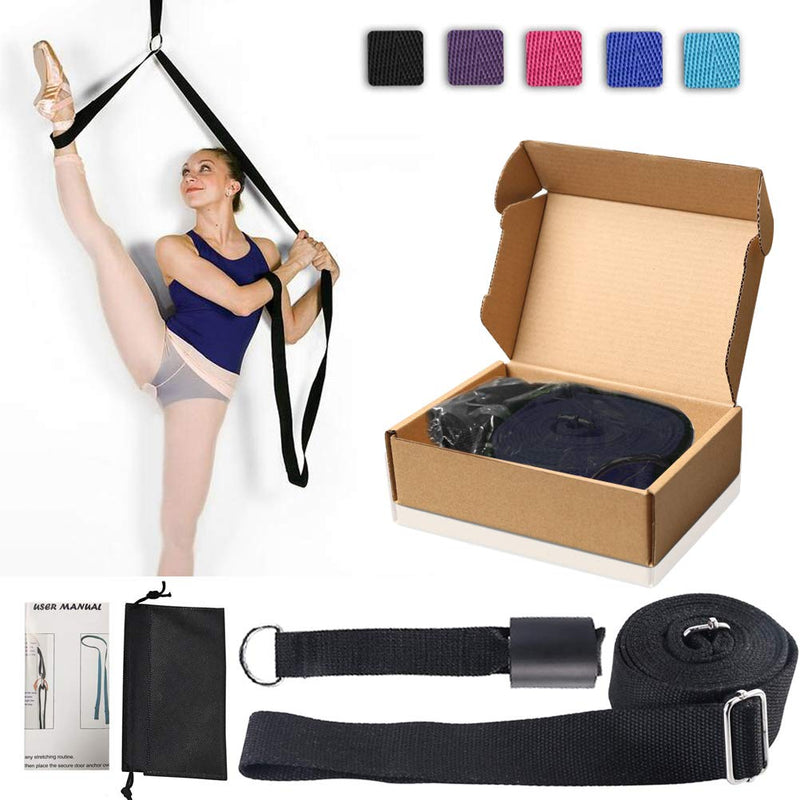[Australia - AusPower] - KimDaro Leg Stretcher, Door Flexibility & Stretching Leg Strap - Great for Ballet Cheer Dance Gymnastics or Any Sport Leg Stretcher Door Flexibility Trainer Premium Stretching Equipment Black 
