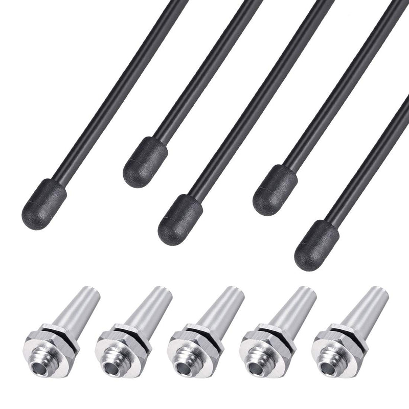 [Australia - AusPower] - uxcell RC Antenna Tube Black with Silver Mount and Cap for RC Boat 5pcs 