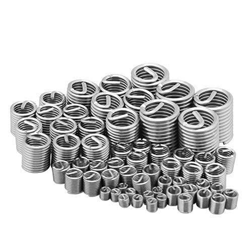 [Australia - AusPower] - Zerone Thread Repair Kit, 60 Pcs Stainless Steel Wire Thread Inserts Helicoil Type Coiled Wire Screw Wire Sleeve Insert Assortment Kit with M3 M4 M5 M6 M8 M10 M12 