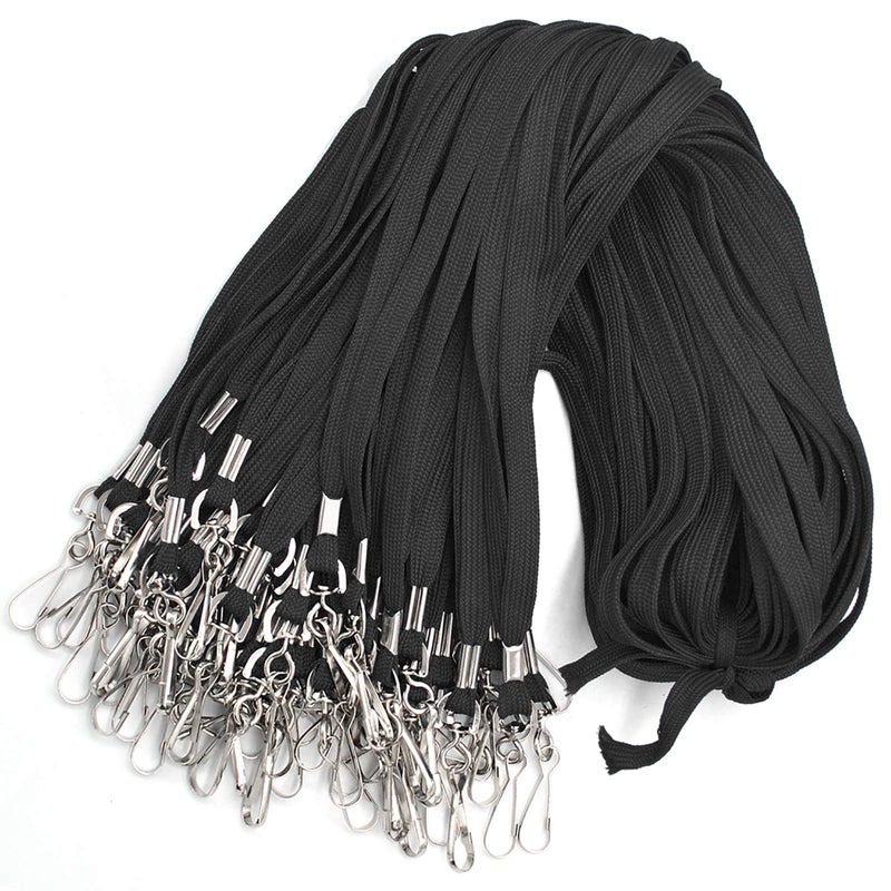 [Australia - AusPower] - Black Lanyard 100 Pack Bulk Badge Lanyards for ID Badges Neck Cruise Lanyard Name Tag Lanyard ID Holder Black 