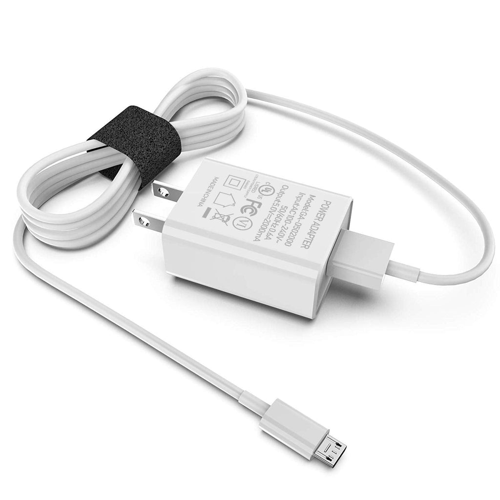[Australia - AusPower] - Kindle Fire Fast Charger, [UL Listed] JDHDL Fast Rapid Charger Adapter with 10FT Micro-USB Cable for Kindle Fire HD, HDX 6" 7" 8.9" 9.7", Fire 7 8 10 Tablet and Phone, Tab Power Supply Cord (White) White 