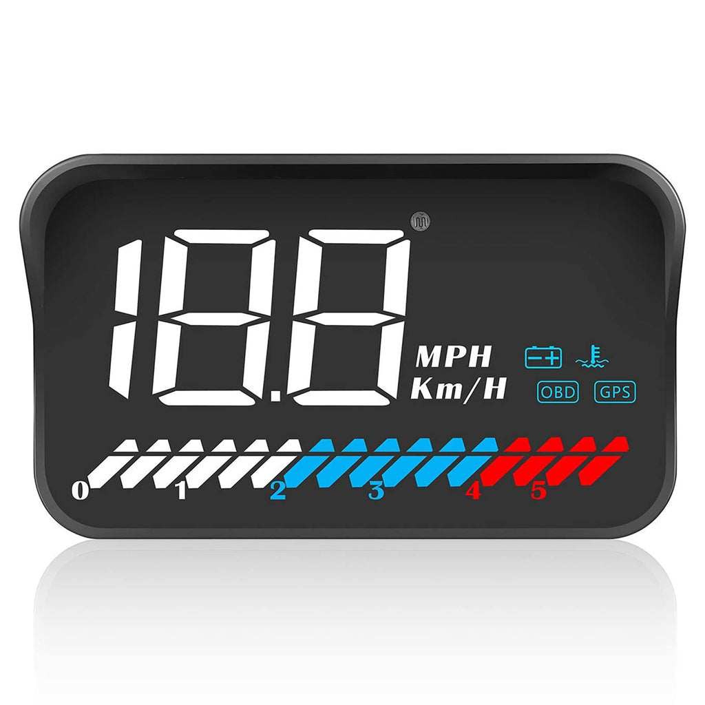 [Australia - AusPower] - ACECAR Head Up Display Car Universal Dual System 3.5 Inches HUD, Speedometer OBD2 GPS Interface, Speed, Engine RPM, OverSpeed Warning, Mileage Measurement, Water Temperature, for All Vehicle 