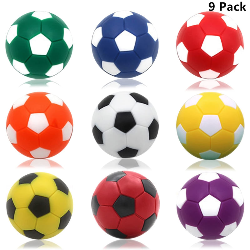 [Australia - AusPower] - OuMuaMua 9pcs Foosball Table Balls 1.42 Inch Table Soccer Balls for Foosball Tabletop Game Foosball Accessory Replacements Multicolor 