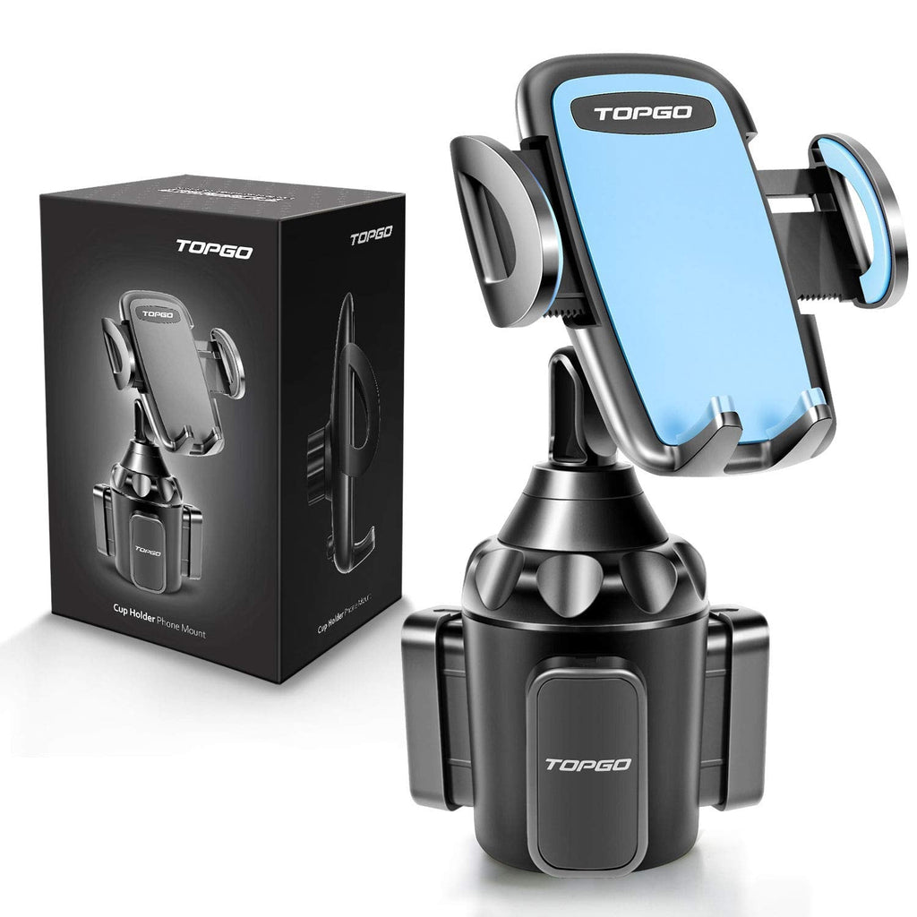 [Australia - AusPower] - Cup Holder Phone Holder, TOPGO [Secure & Stable] Car Cup Holder Phone Mount Cell Phone Automobile Cradle for iPhone, Samsung and More Smart Phone -Blue Blue 