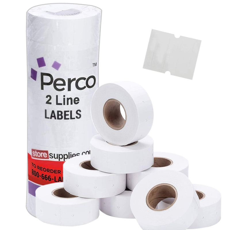 [Australia - AusPower] - Perco Two Line Removable Adhesives Labels, White - 1 Sleeve, 6000 Labels 