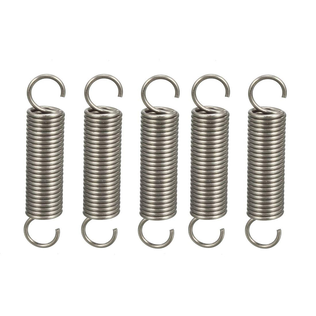 [Australia - AusPower] - uxcell Extended Compressed Spring Wire Diameter 0.047", OD 0.39", Free Length 1.97" Stainless Steel Small Dual Hook Tension Spring 5pcs 