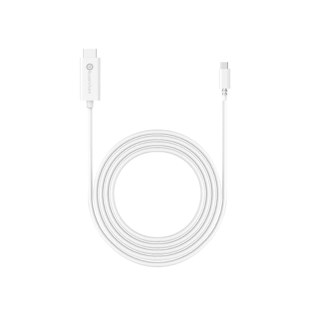 [Australia - AusPower] - Buyer's Point USB-C to HDMI Cable (4K@60Hz), USB for MacBook Pro 2018/2017, Apple MacBook Air/iPad Pro 2018, Surface Book 2, Samsung S10, and More - White - 6 feet 
