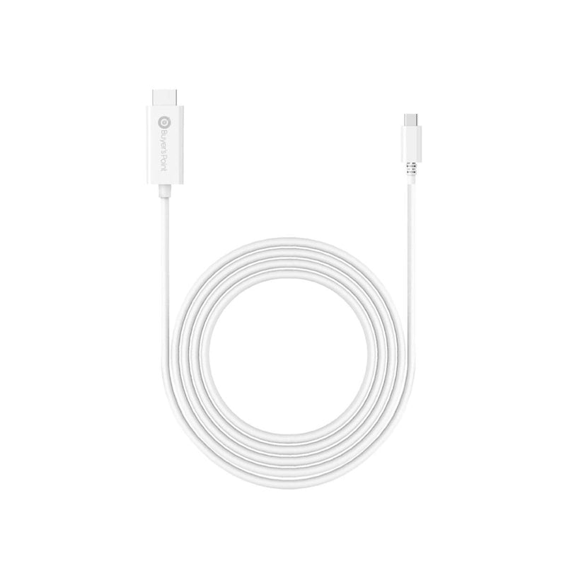 [Australia - AusPower] - Buyer's Point USB-C to HDMI Cable (4K@60Hz), USB for MacBook Pro 2018/2017, Apple MacBook Air/iPad Pro 2018, Surface Book 2, Samsung S10, and More - White - 6 feet 