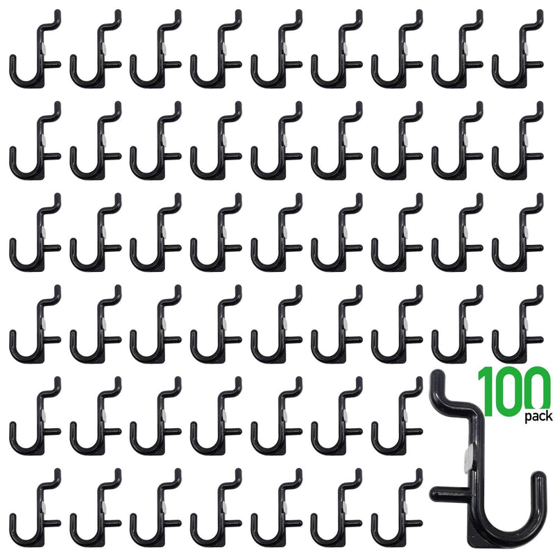 [Australia - AusPower] - Pegboard Hooks Kit Pegboard J Hook Assortment 100PK Black Peg Hooks 