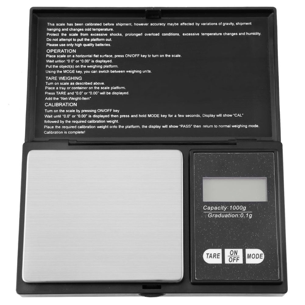 [Australia - AusPower] - Wifehelper Digital Pocket Scale, Mini Portable High Precision Smart Scales with LED Display for Gold Silver Diamond, Jewelry, Cooking, Coffee(1000g/0.1g) 