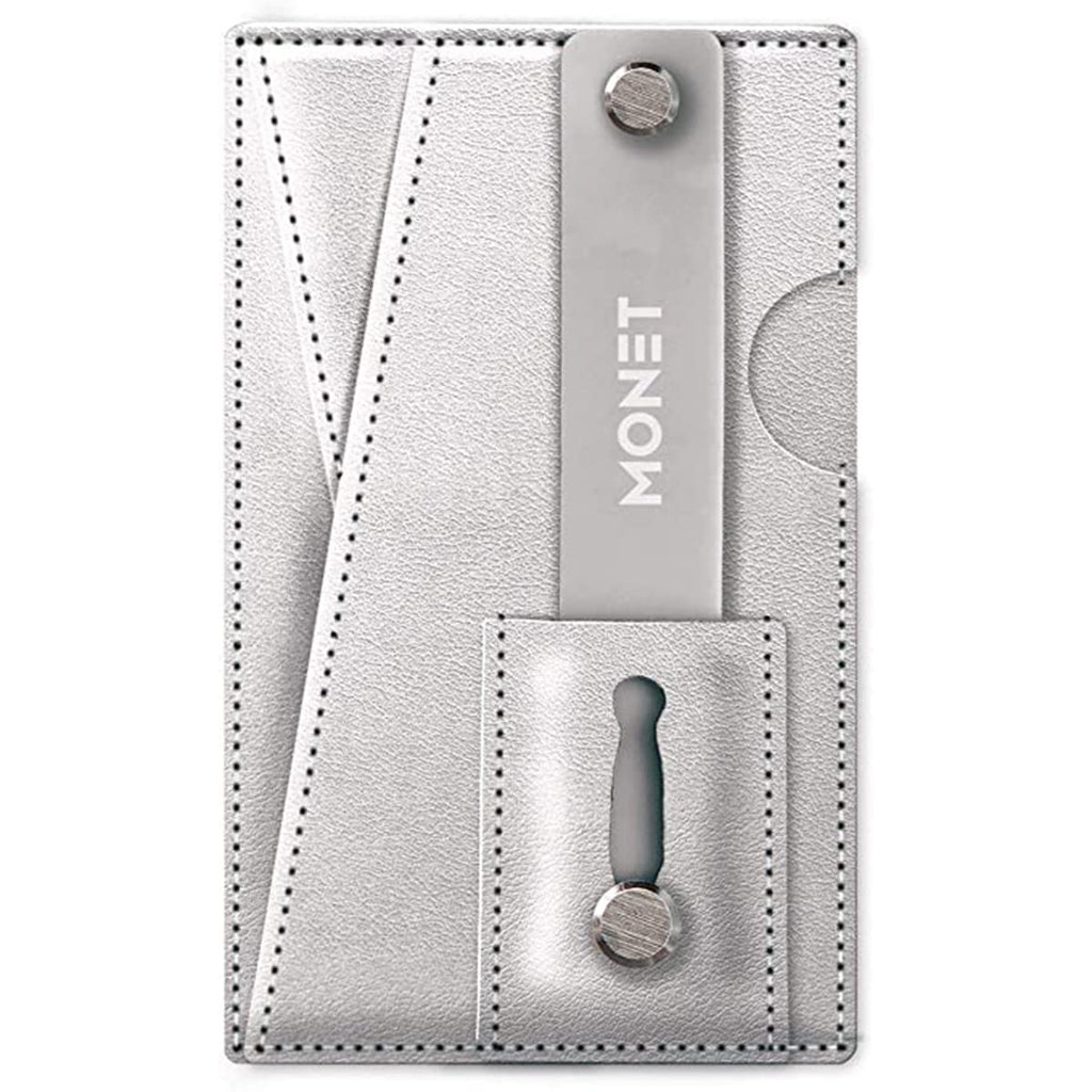 [Australia - AusPower] - Monet Ultra Grip 3-in-1 Smart Phone Wallet | Card Holder | Kickstand | Metallic Silver 