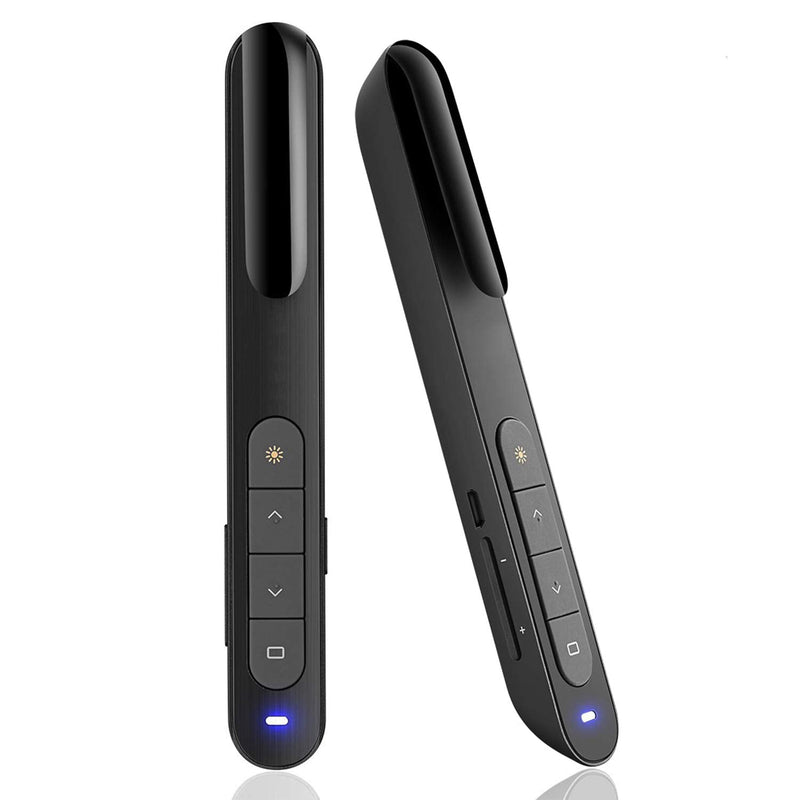 [Australia - AusPower] - AMERTEER Wireless Presenter, Green Light Rechargeable Presentation Remote Powerpoint Clicker with Laser Pointer PPT Slides Clicker Support Hyperlink RF 2.4GHz Green Laser 