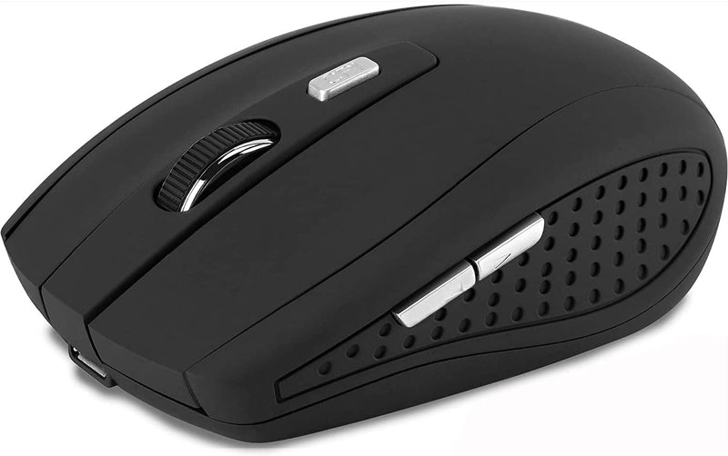 [Australia - AusPower] - 2.4GHz Wireless Bluetooth Mouse, Rechargeable Mute Silent Click Wireless Mouse 1600DPI for Bluetooth Enabled Computer, Laptop or Tablet Running Windows, Mac OS, Chrome or Android, Black 