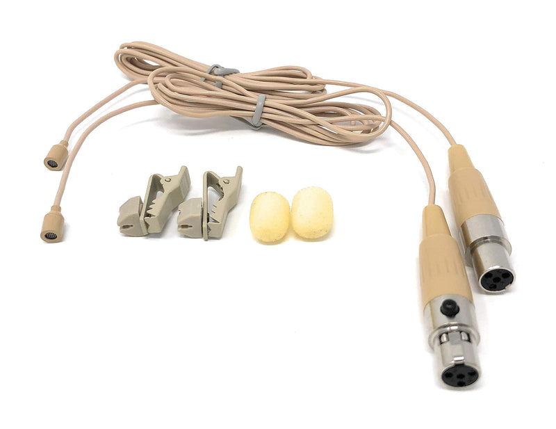 [Australia - AusPower] - Pair of Lavalier Lapel Mics w/ 4 pin Mini XLR TA4F for Shure Wireless 