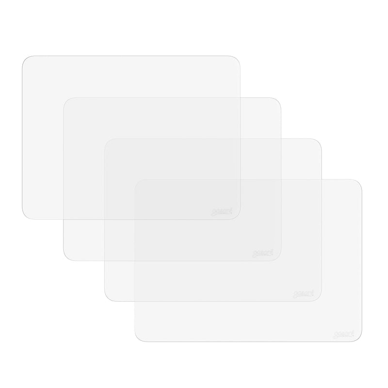 [Australia - AusPower] - gasare, Silicone Placemats for Dining Table, Kids and Toddler Placemats, Table Mats, Non Slip, Washable, Heat Resistant, 20% Thicker, 16 x 12 inches, Set of 4, Translucent 16 inches x 12 inches Clear 