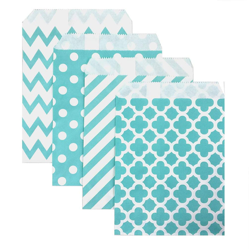 [Australia - AusPower] - KEYYOOMY 200 Pcs Candy Buffet Bags Small Paper Treat Bags (Teal Blue, 5 inch X 7 inch) Teal (Pack of 200) 