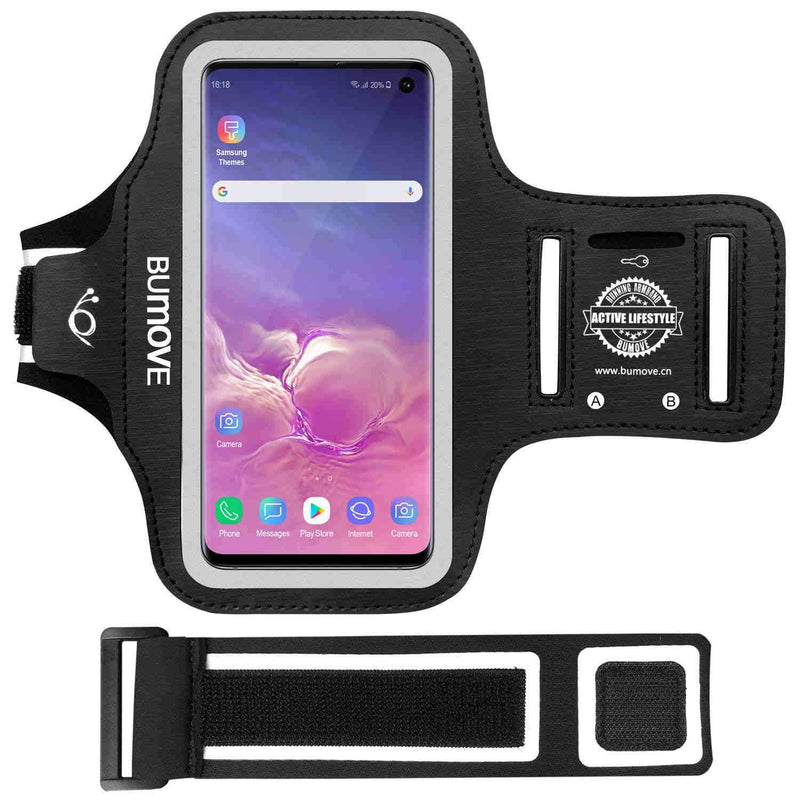 [Australia - AusPower] - Galaxy S10e Armband, BUMOVE Gym Running Workouts Sports Cell Phone Arm Band for Samsung Galaxy S10e with Key/Card Holder (Black) Black 