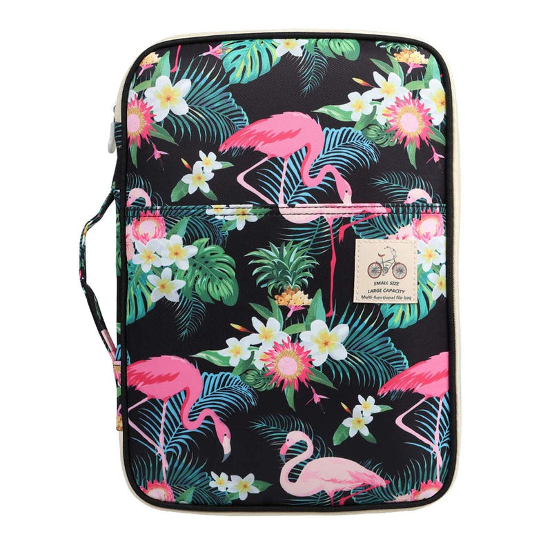 [Australia - AusPower] - JAKAGO Travel Portfolio Organizer Waterproof A4 Document Bag Multifunctional Travel Note Pouch Zippered Carrying Case for Notebook, Ipad, Journals, Sketch Books (Flamingo) Flamingo 