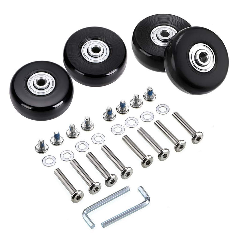 [Australia - AusPower] - OwnMy 50 x 18mm Set of 4 Luggage Suitcase Replacement Wheels, Rubber Swivel Caster Wheels Bearings Repair Kits 