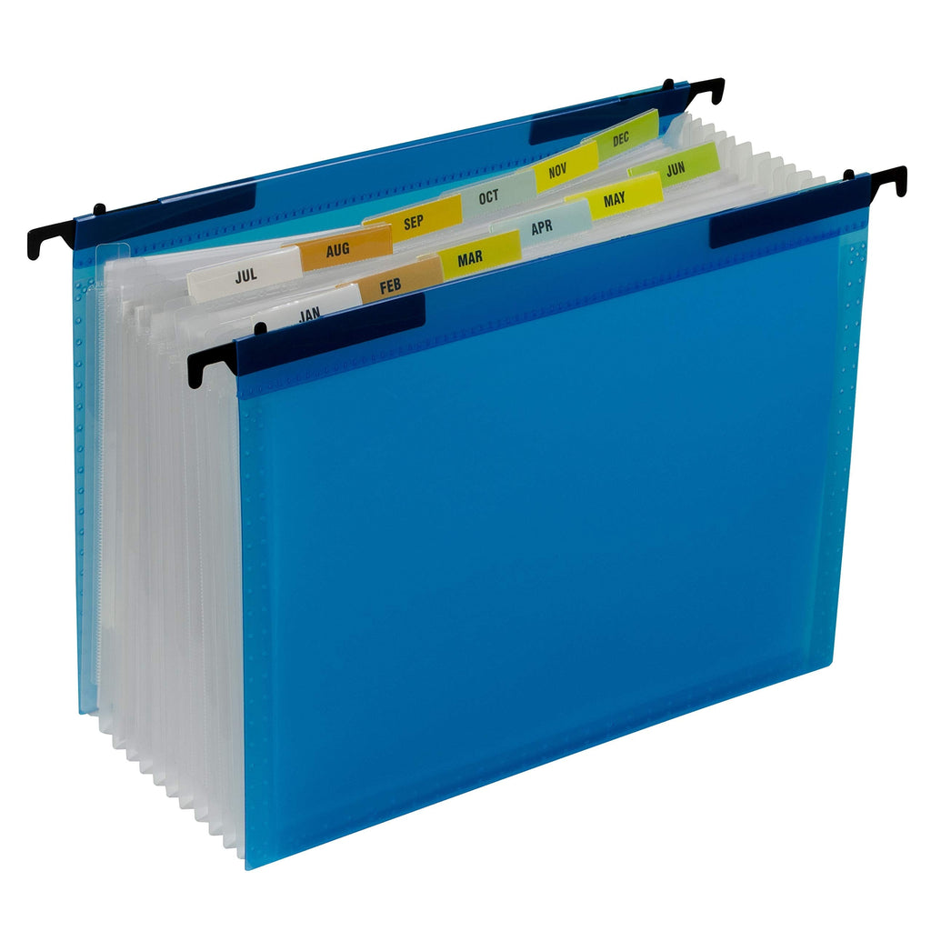 [Australia - AusPower] - C-Line 13-Pocket Expanding File with Hanging Tabs, Bright Blue, 8-1/2" x 11" (58215) 