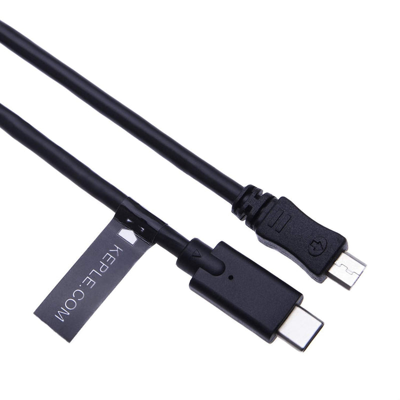 [Australia - AusPower] - Micro USB to Type C Cable by Keple | USB C to Micro USB Charging Lead Cord Adapter for Game Controllers PS4, PS3 / Xbox One, One S, One X/Elite Controller | USB-C to USB-B Sync (3ft Black) 3ft 