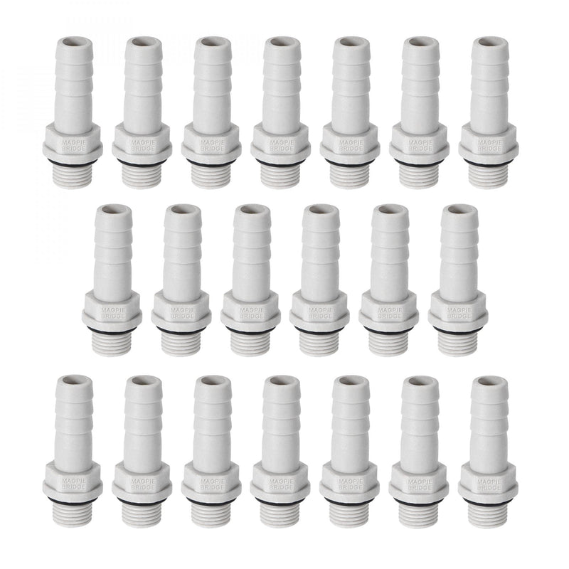 [Australia - AusPower] - uxcell PVC Barb Hose Fitting Connector Adapter 8mm or 5/16" Barbed x G1/8 Male Pipe 20pcs 