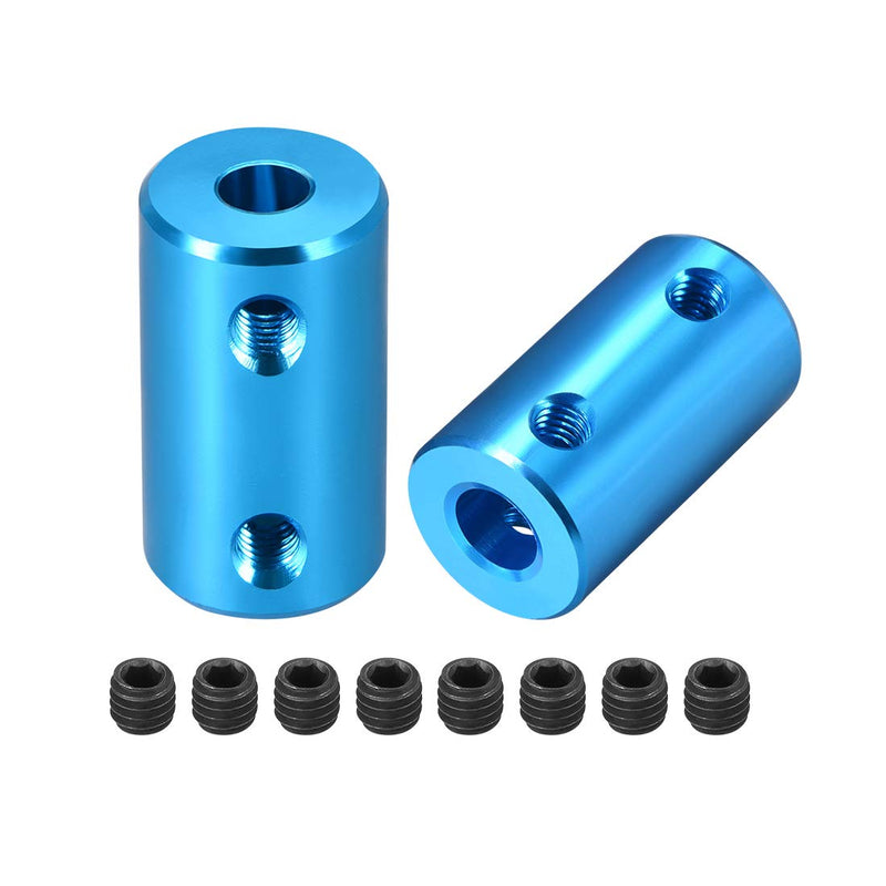 [Australia - AusPower] - uxcell 5mm to 6mm Bore Rigid Coupling Set Screw L25XD14 Aluminum Alloy,Shaft Coupler Connector,Motor Accessories,Blue,2pcs 