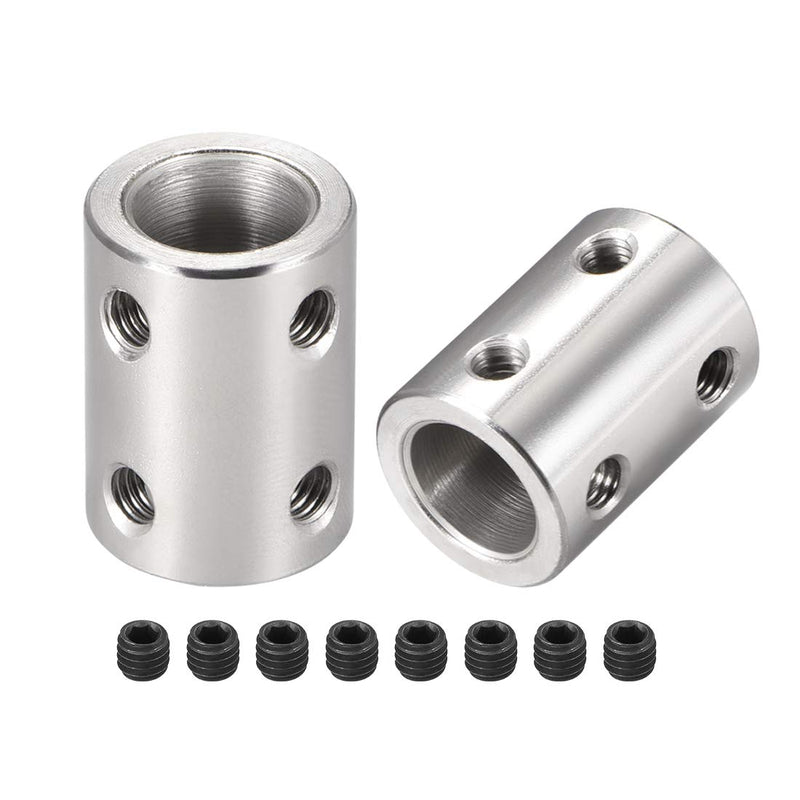 [Australia - AusPower] - uxcell 10mm to 10mm Bore Rigid Coupling Set Screw L22XD16 Stainless Steel,Shaft Coupler Connector,Motor Accessories,2pcs 