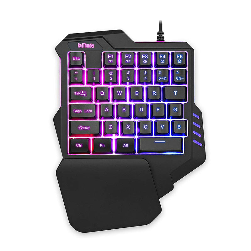 [Australia - AusPower] - RedThunder One Handed Gaming Keyboard RGB Backlit 35 Keys Portable Mini Gaming Keypad Ergonomic Game Controller for PC Gamer 