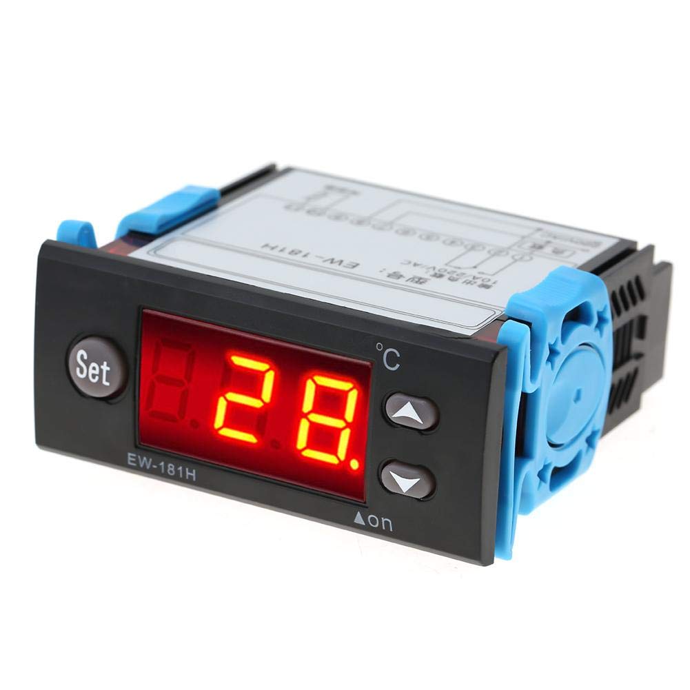 [Australia - AusPower] - Digital Temperature Controller Thermostat EW-181H Temperature Control Meter for Refrigeration and Heating Equipment10A 3×1.4×3 in -45℃~80℃ 