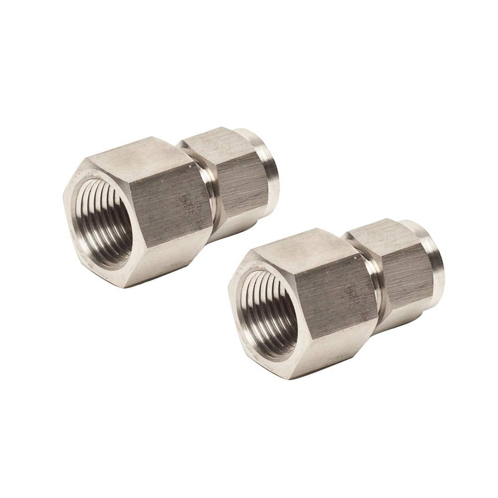 [Australia - AusPower] - Beduan 2 Pcs 304 Stainless Steel Tubing Compression Fitting, 10mm Tube OD x 1/2" Female, Air Compression Ferrule Connect Fitting 10 mm OD NPT1/2 