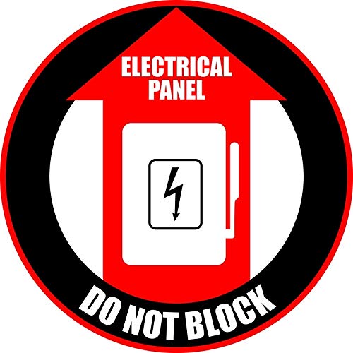[Australia - AusPower] - Electrical Panel - Do Not Block Floor Sign Sticker Decal 12", Red 
