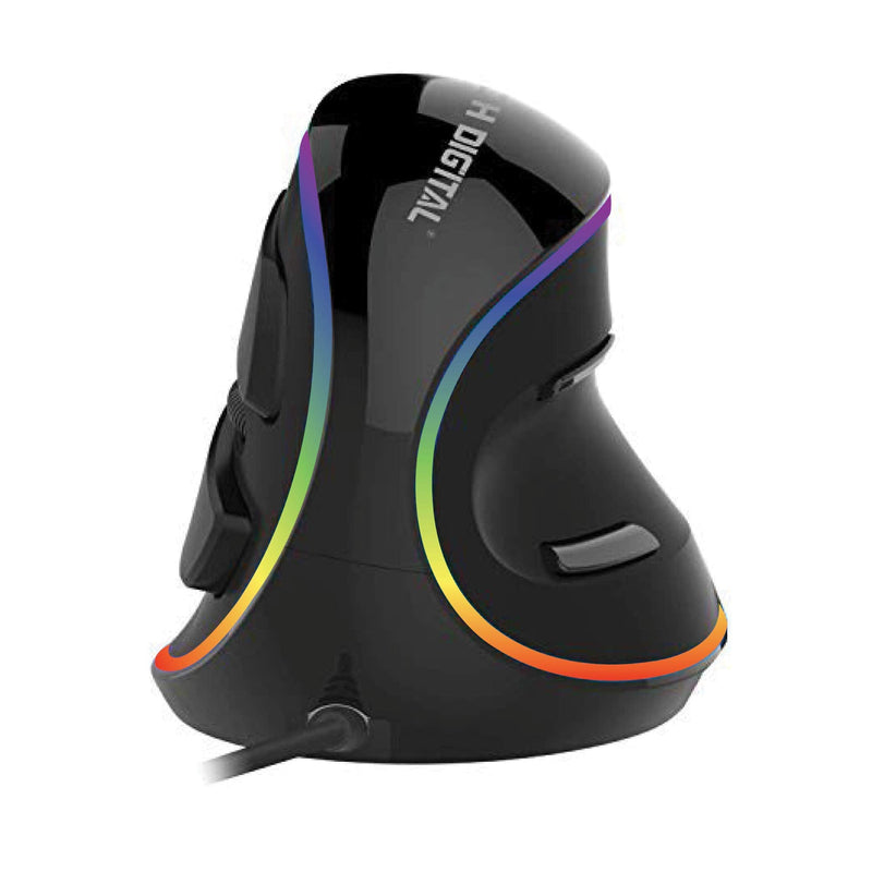 [Australia - AusPower] - J-Tech Digital Ergonomic Mouse Wired - RGB Vertical Gaming Mouse with 5 Adjustable DPI Settings up to 4000 DPI, Computer Mouse for Carpal Tunnel, Removable Palm Rest and Thumb Buttons [V628R] 