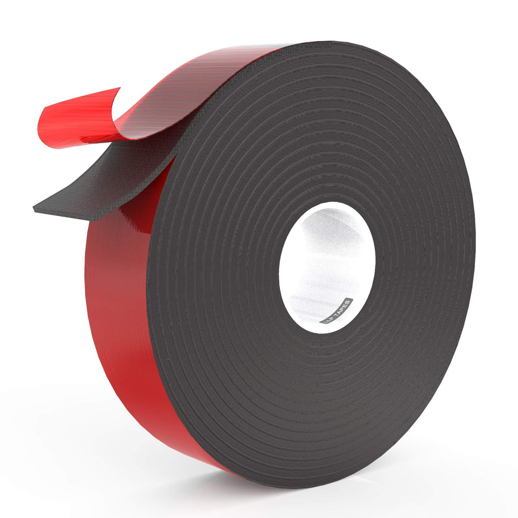 [Australia - AusPower] - LLPT Double Sided Foam Tape 1 Inch x 50 Feet Multiple Sizes for Automotive Car Trim Strip Gap Filling Mountings Outdoor Indoor Weatherproof Adhesive(T004A) 1 Inch x 50 Ft 