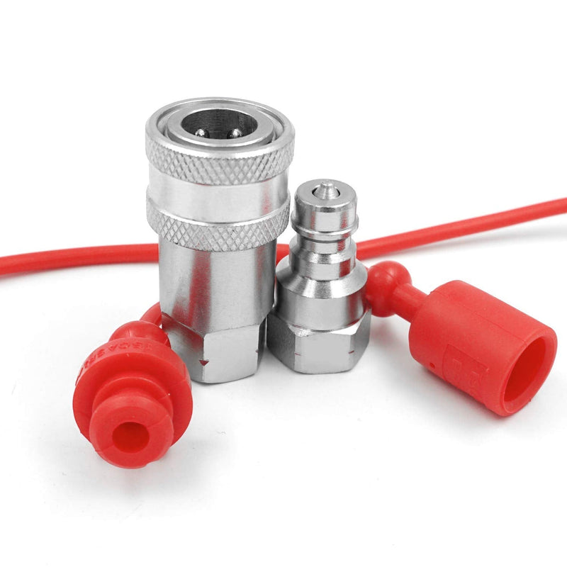 [Australia - AusPower] - 1/4" NPT Thread ISO A Hydraulic Quick Connect Coupling Coupler with Dust Caps 