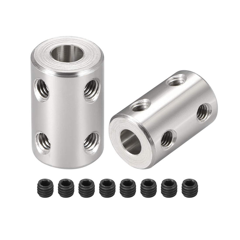 [Australia - AusPower] - uxcell 6mm to 6mm Bore Rigid Coupling Set Screw L22XD14 Stainless Steel,Shaft Coupler Connector,Motor Accessories,2pcs 